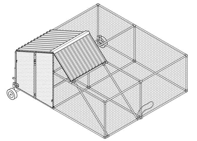 Чертеж переносного летнего курятника.